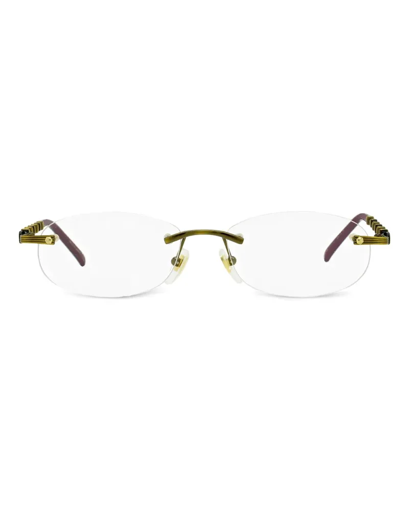 Gucci Rahmenlose Brille mit Bambus-Detail - Gold Gold