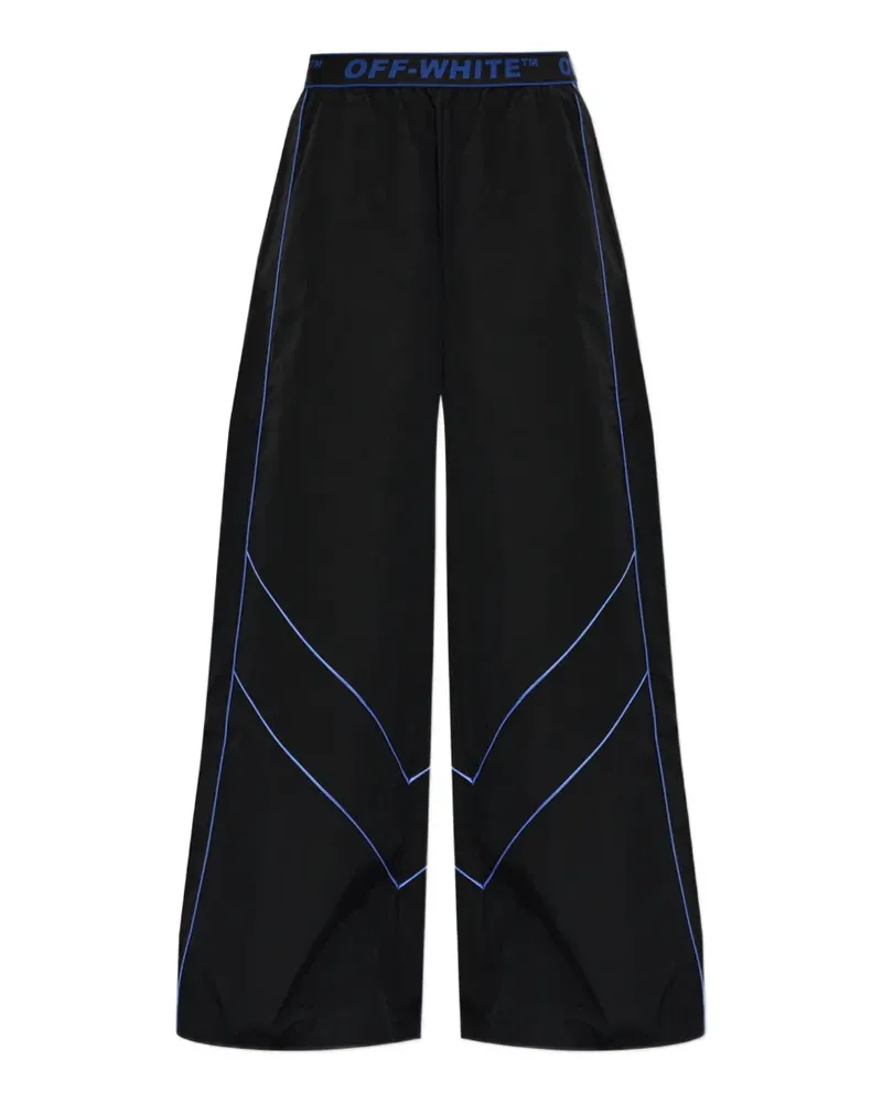 OFF-WHITE piped-trim logo-waistband track pants - Schwarz Schwarz
