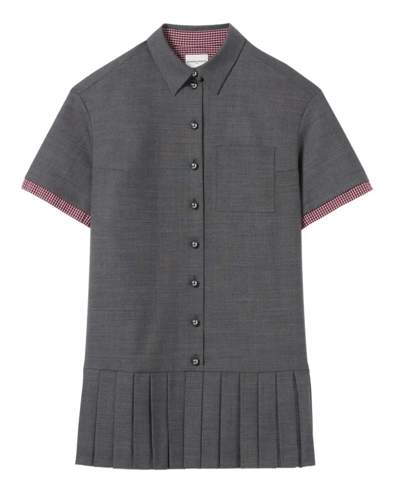 Claudie Pierlot Plissiertes Minikleid - Grau Grau