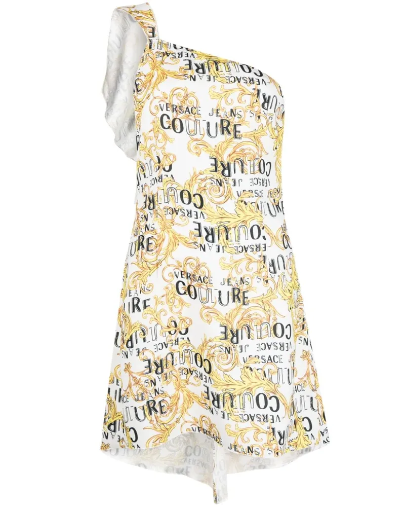 Versace Jeans One-Shoulder-Kleid mit Logo - Weiß Weiß