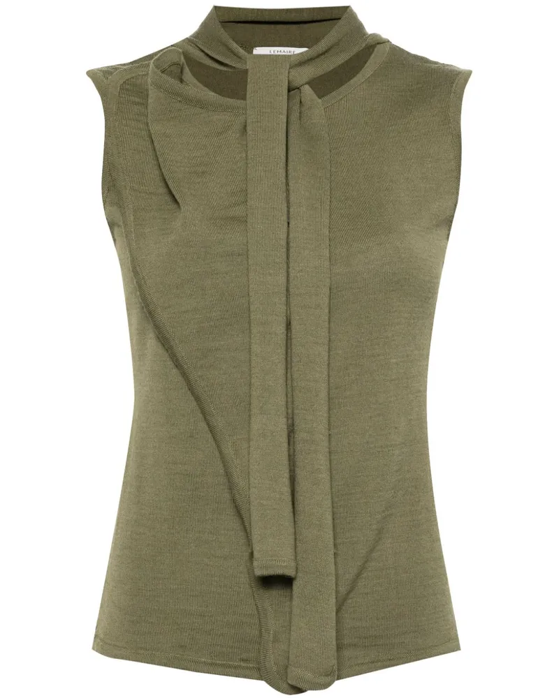 Christophe Lemaire scarf-detail asymmetric top - Grün Grün