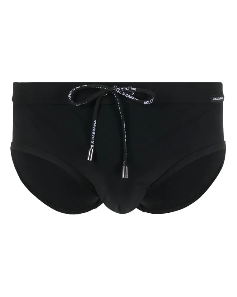 Dolce & Gabbana Badehose mit Logo-Patch - Schwarz Schwarz