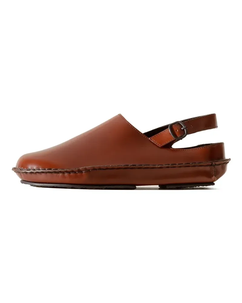 HEREU Cargol Slingback-Clogs mit Ziernähten - Braun Braun