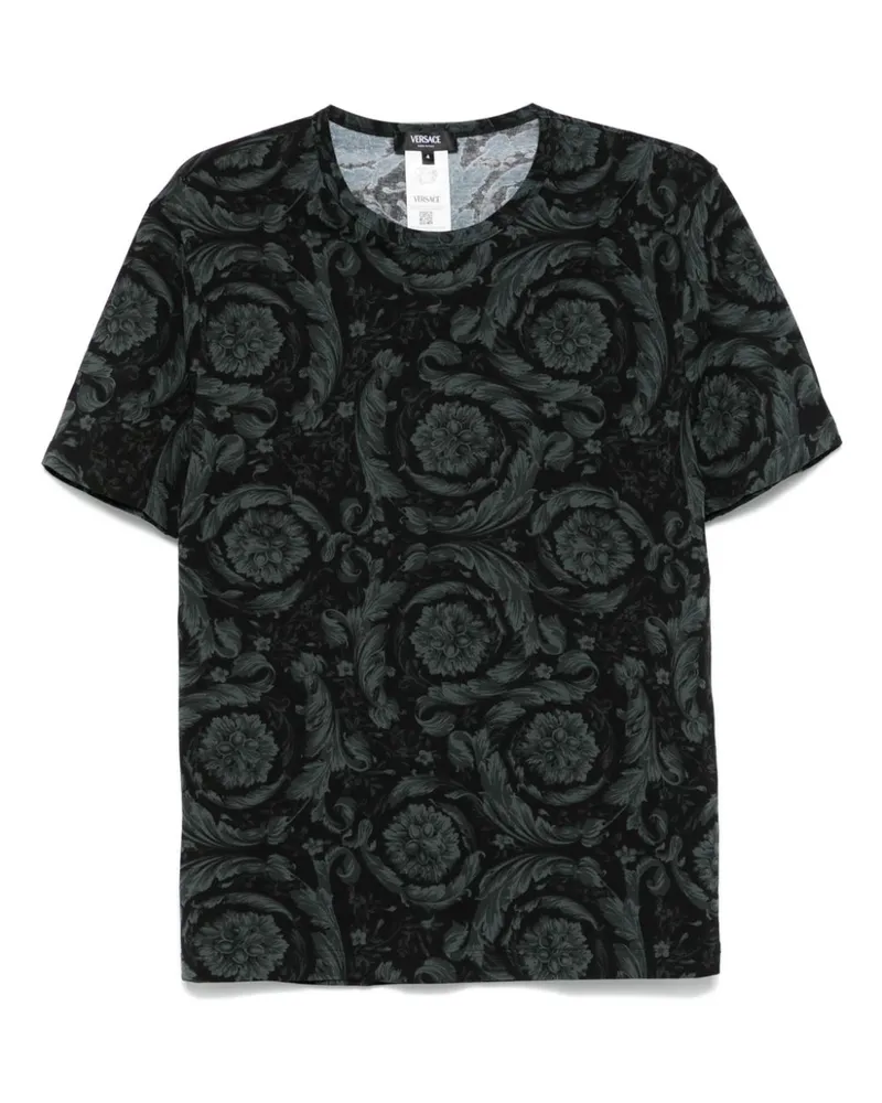 Versace T-Shirt mit Barocco-Print - Schwarz Schwarz