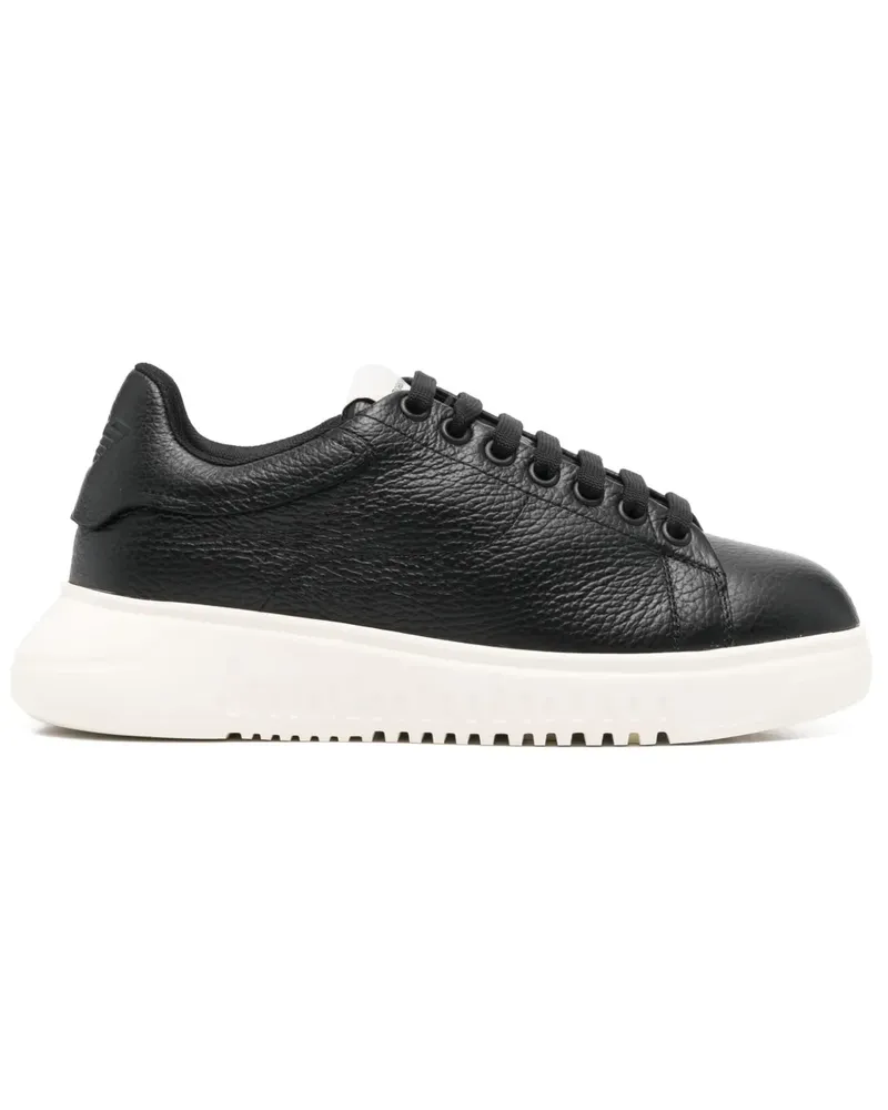 Emporio Armani Sneakers aus Leder - Schwarz Schwarz