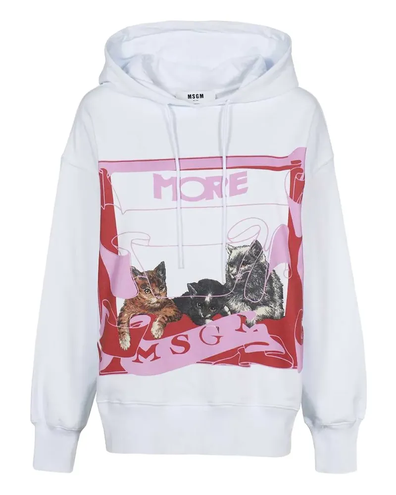 MSGM Hoodie mit Katzen-Print - Weiß Weiß