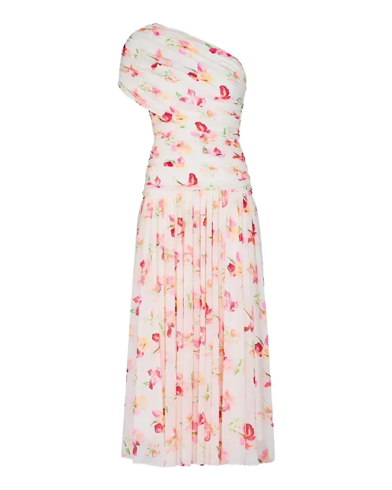 NICHOLAS Gaia One-Shoulder-Midikleid - Weiß Weiß