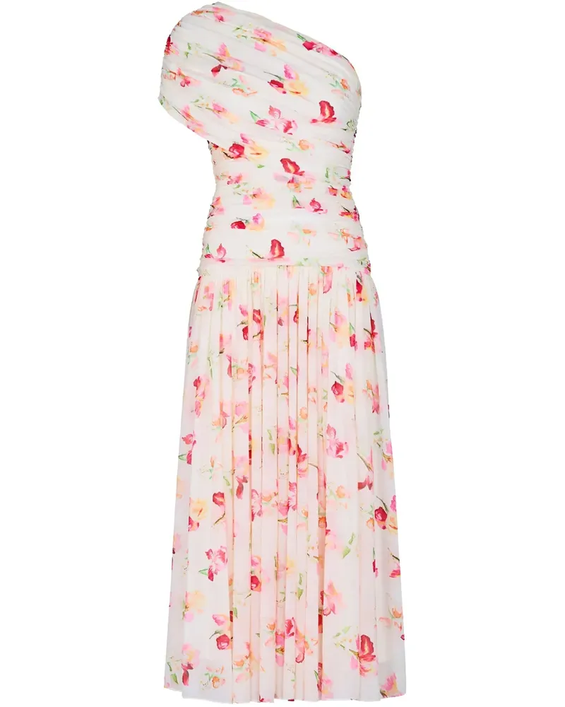 NICHOLAS Gaia One-Shoulder-Midikleid - Weiß Weiß