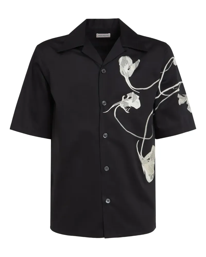 Alexander McQueen Hemd aus Bio-Baumwolle mit Print - Schwarz Schwarz