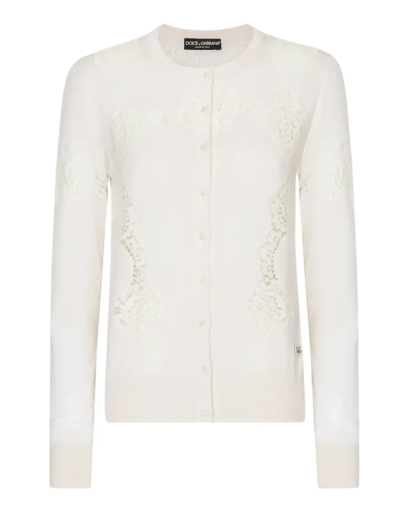 Dolce & Gabbana Cardigan mit Spitzeneinsätzen - Weiß Weiß