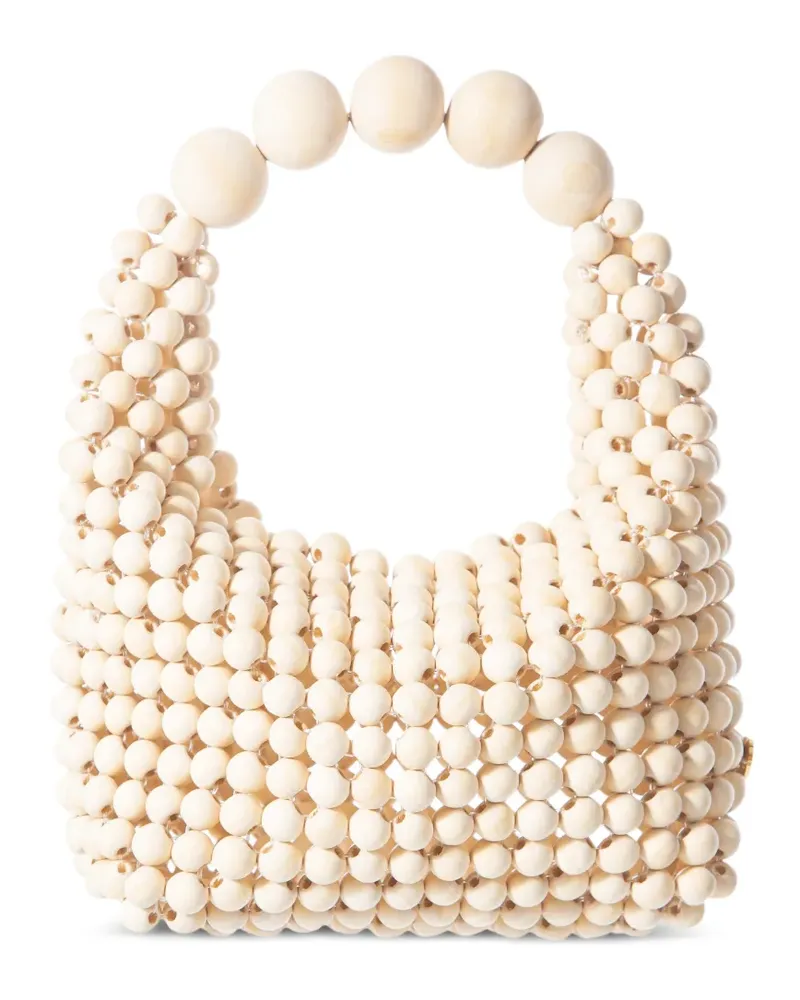 0711 Jodie beaded tote bag - Nude Nude