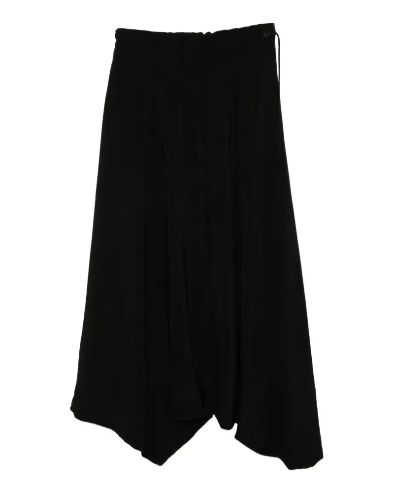 Yohji Yamamoto asymmetric cropped trousers - Schwarz Schwarz