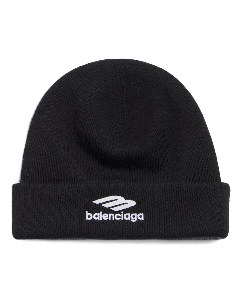 Balenciaga Loop Sports Icon beanie hat - Schwarz Schwarz