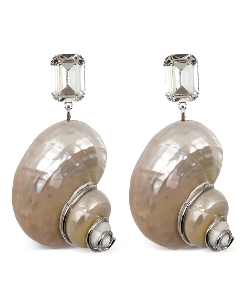 Jennifer Behr Oriana crystal-embellished shell earrings - Silber Silber