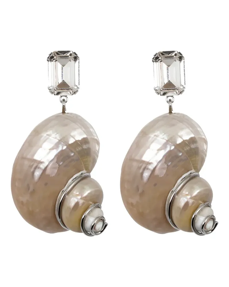 Jennifer Behr Oriana crystal-embellished shell earrings - Silber Silber