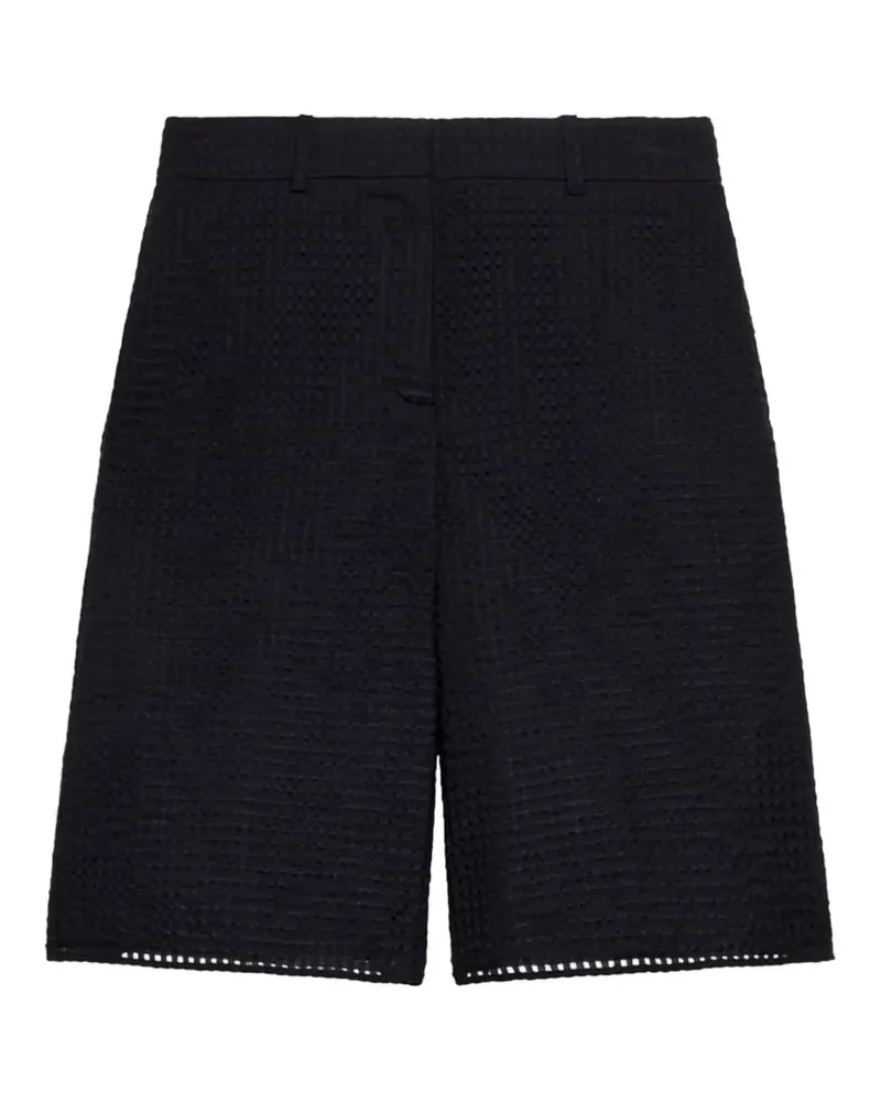 Another Tomorrow gingham Bermuda shorts - Schwarz Schwarz