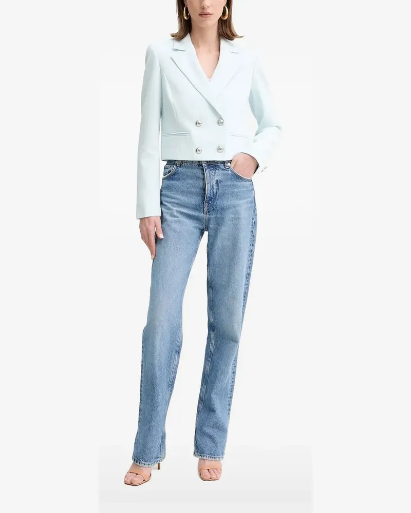 Guess Doppelreihige Cropped-Jacke - Blau Blau