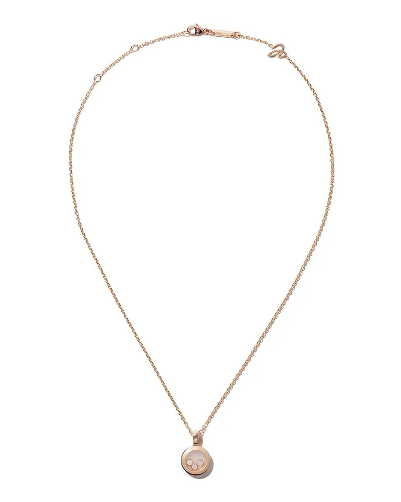 Chopard 18kt 'Happy Diamond Icons' Rotgoldhalskette mit Diamant - Rosa Rosa