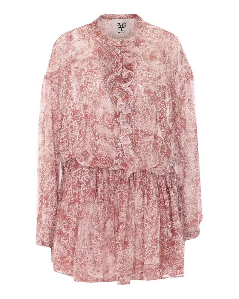 Aniye By Niko ruffled paisley-print mini dress - Rosa Rosa