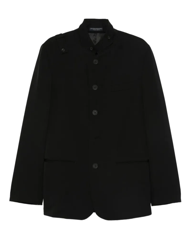 Yohji Yamamoto Geknöpfte Jacke mit Mandarinkragen - Schwarz Schwarz