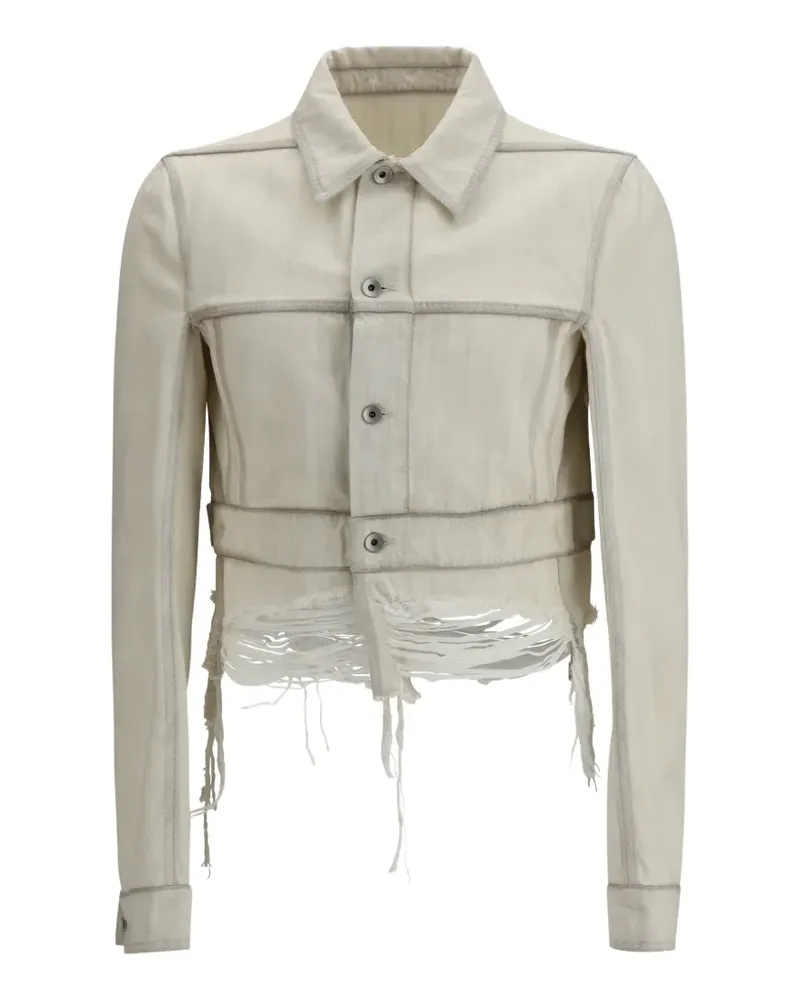 Rick Owens draped-hem jacket - Weiß Weiß