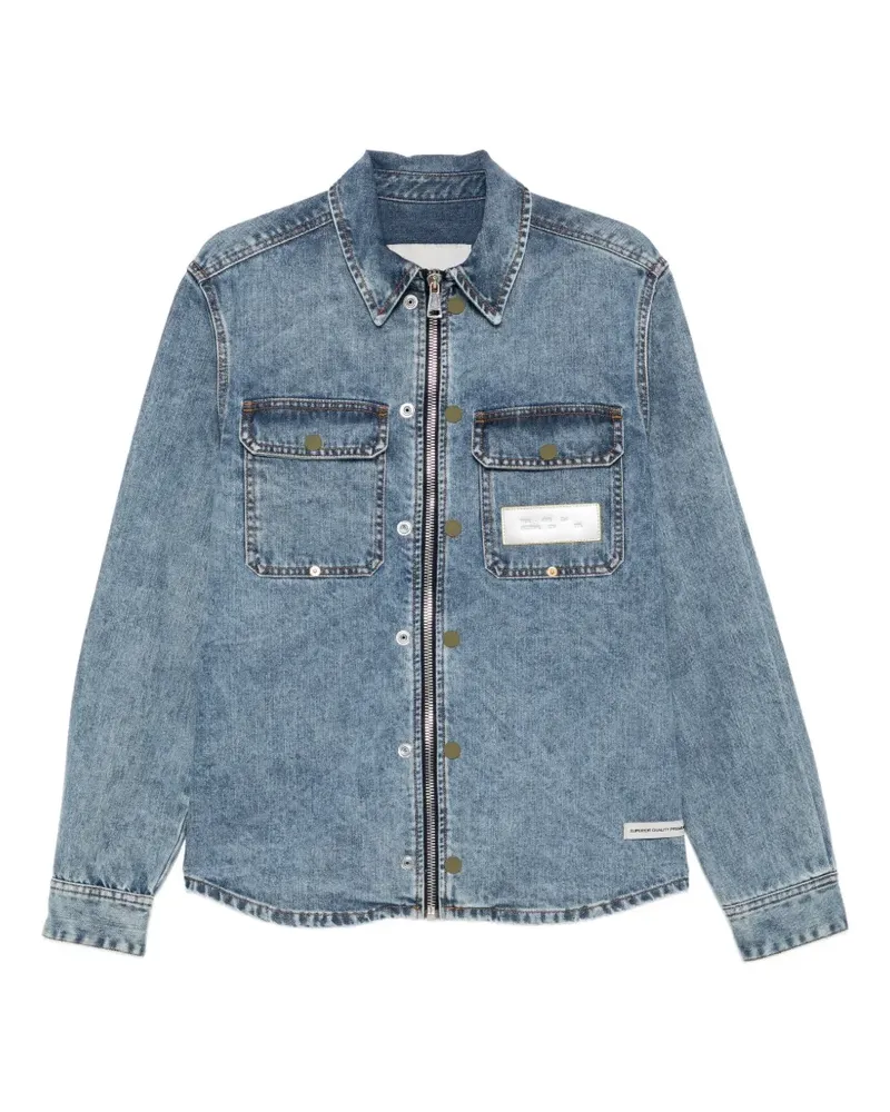 Yes London zip-up denim shirt - Blau Blau