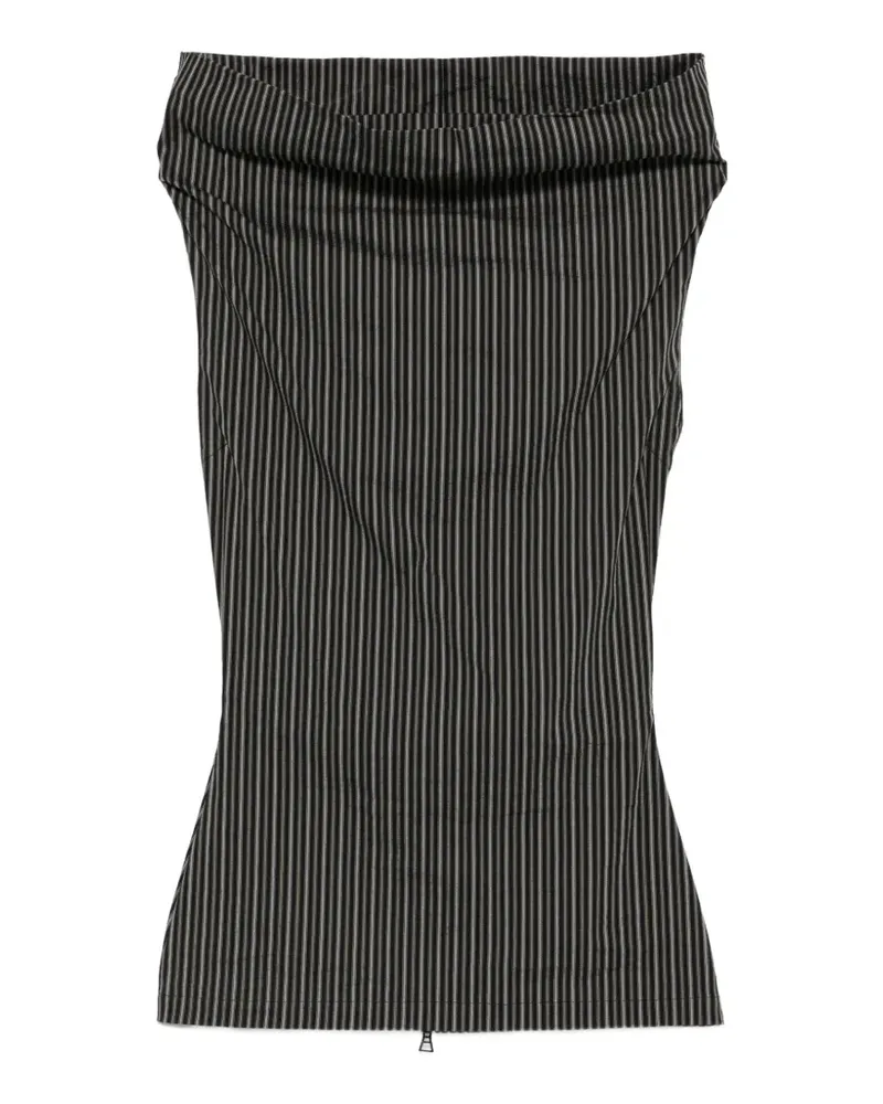 Issey Miyake Allow Stripe high-neck top - Schwarz Schwarz