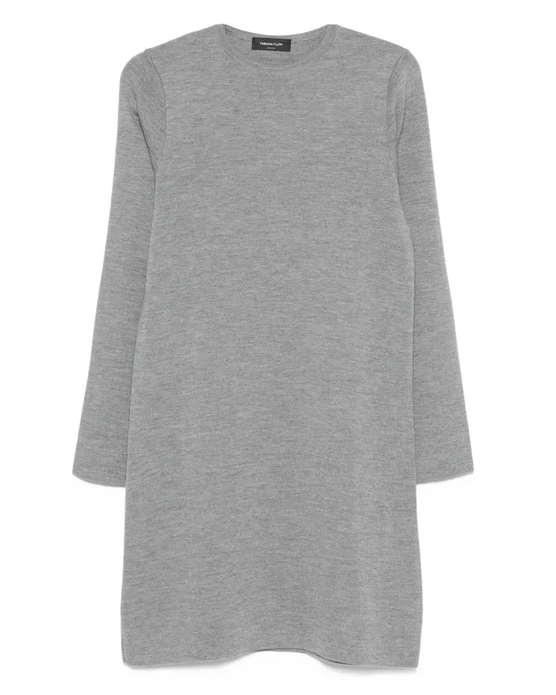 Fabiana Filippi Midikleid mit Rundhalsausschnitt - Grau Grau