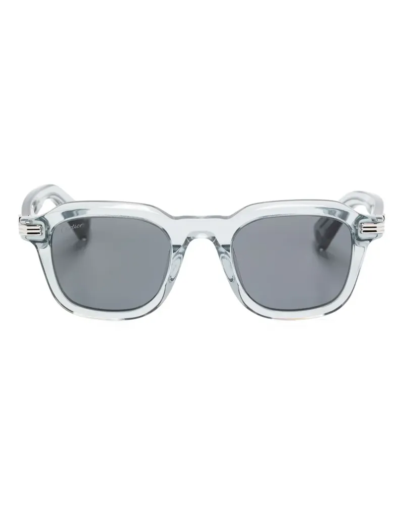 Cartier Sonnenbrille mit eckigem Gestell - Blau Blau