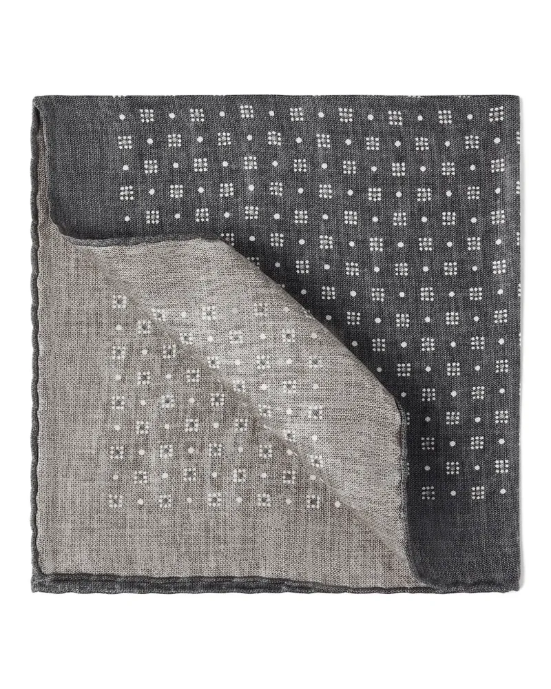 Brunello Cucinelli Gemustertes Einstecktuch - Grau Grau
