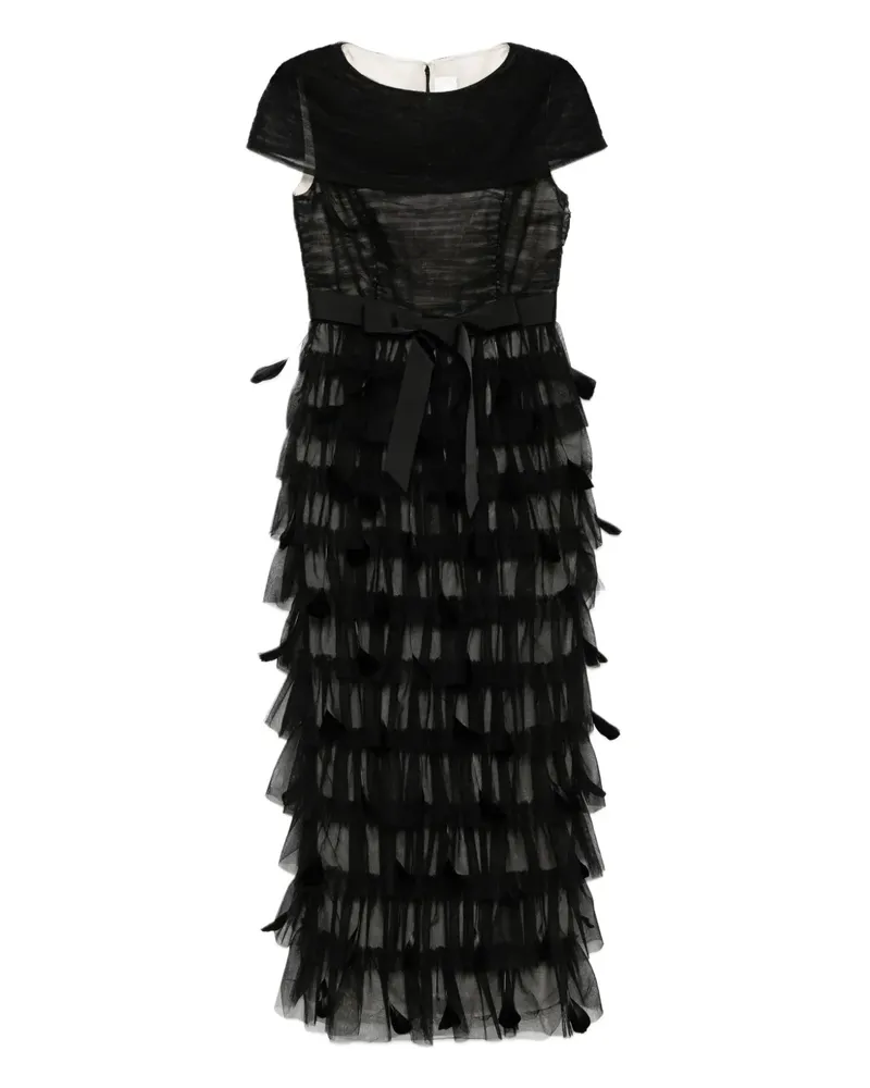 Huishan Zhang Michelle Tüllkleid mit Federn - Schwarz Schwarz