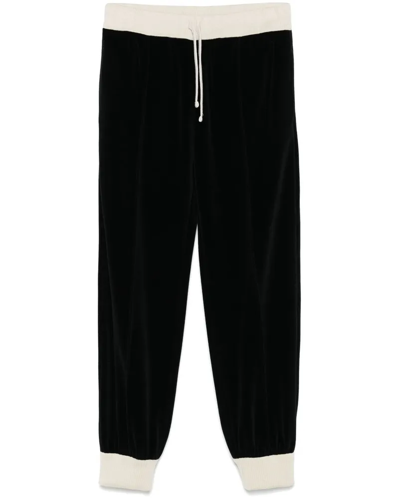 Valentino Garavani Jogginghose in Samtoptik - Schwarz Schwarz