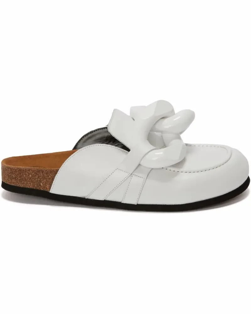J.W.Anderson Loafer-Mules mit Kettendetail - Weiß Weiß