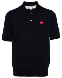 Comme des Garçons Poloshirt mit Herz-Patch Blau