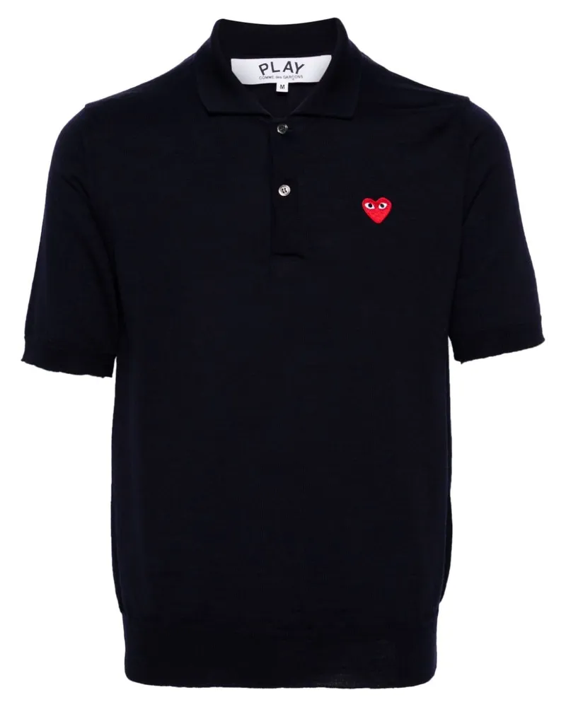 Comme des Garçons Poloshirt mit Herz-Patch - Blau Blau