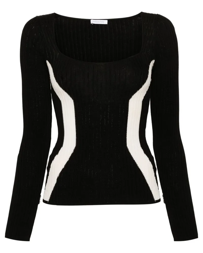 Patrizia Pepe Gerippter Pullover - Schwarz Schwarz
