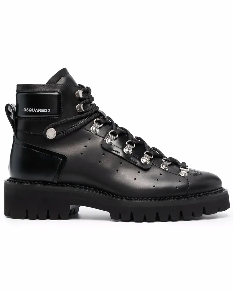 Dsquared2 Schnürstiefel mit Logo-Print - Schwarz Schwarz