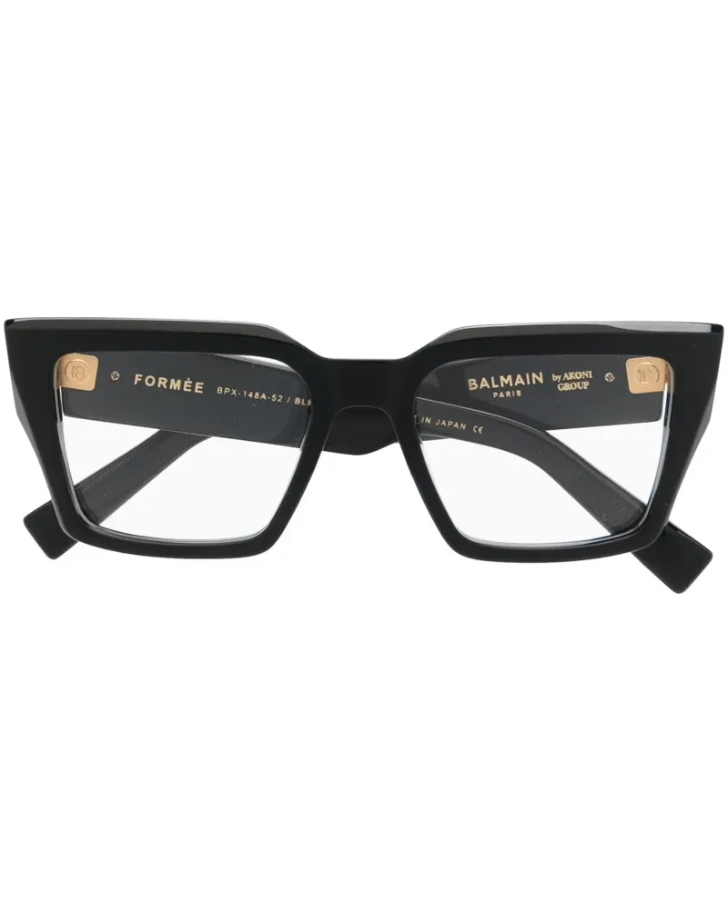 Balmain Brille mit Oversized-Gestell - Schwarz Schwarz