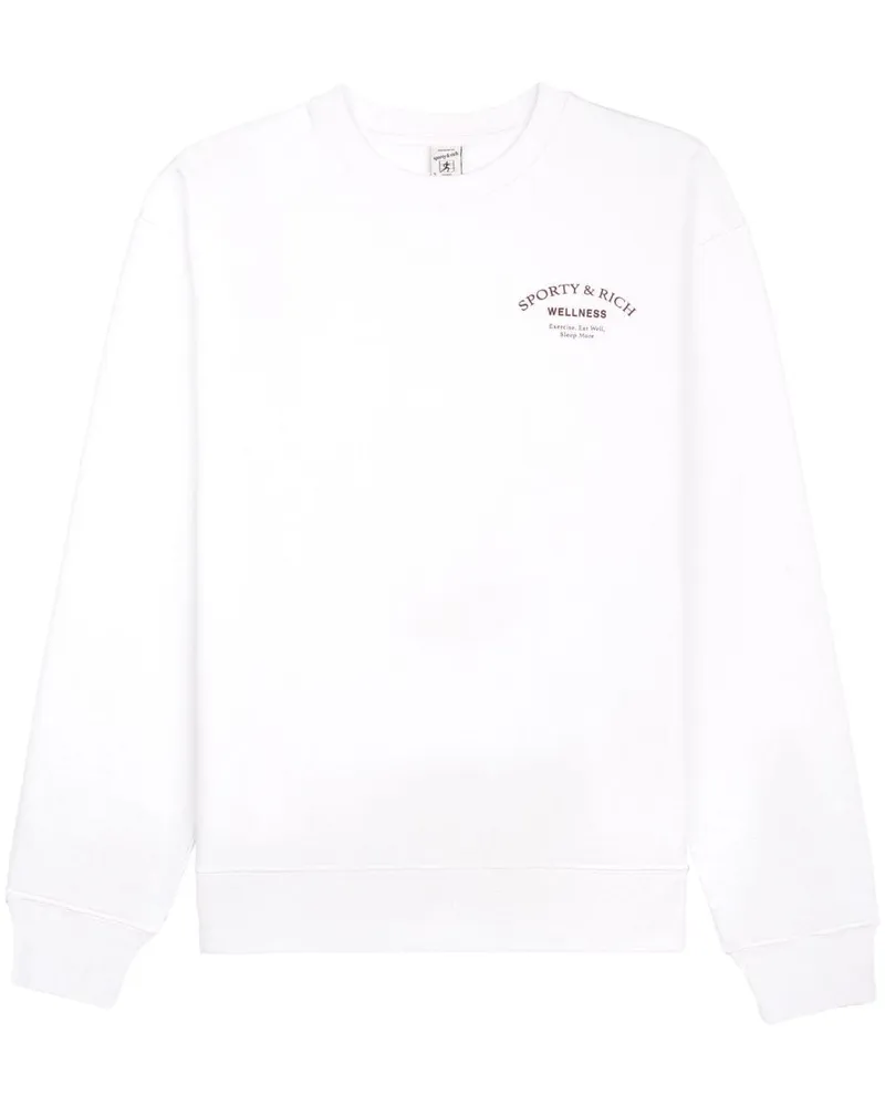 SPORTY & RICH Sweatshirt mit "Wellness"-Print - Weiß Weiß