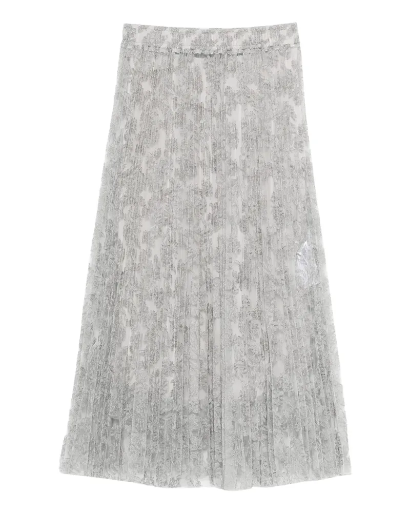 Ermanno Scervino Midirock mit Blumenmuster - Grau Grau