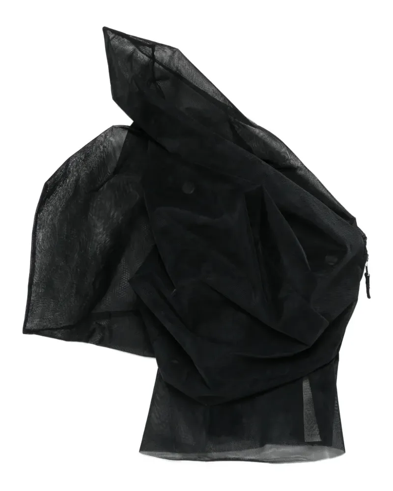 Rick Owens asymmetric draped top - Schwarz Schwarz