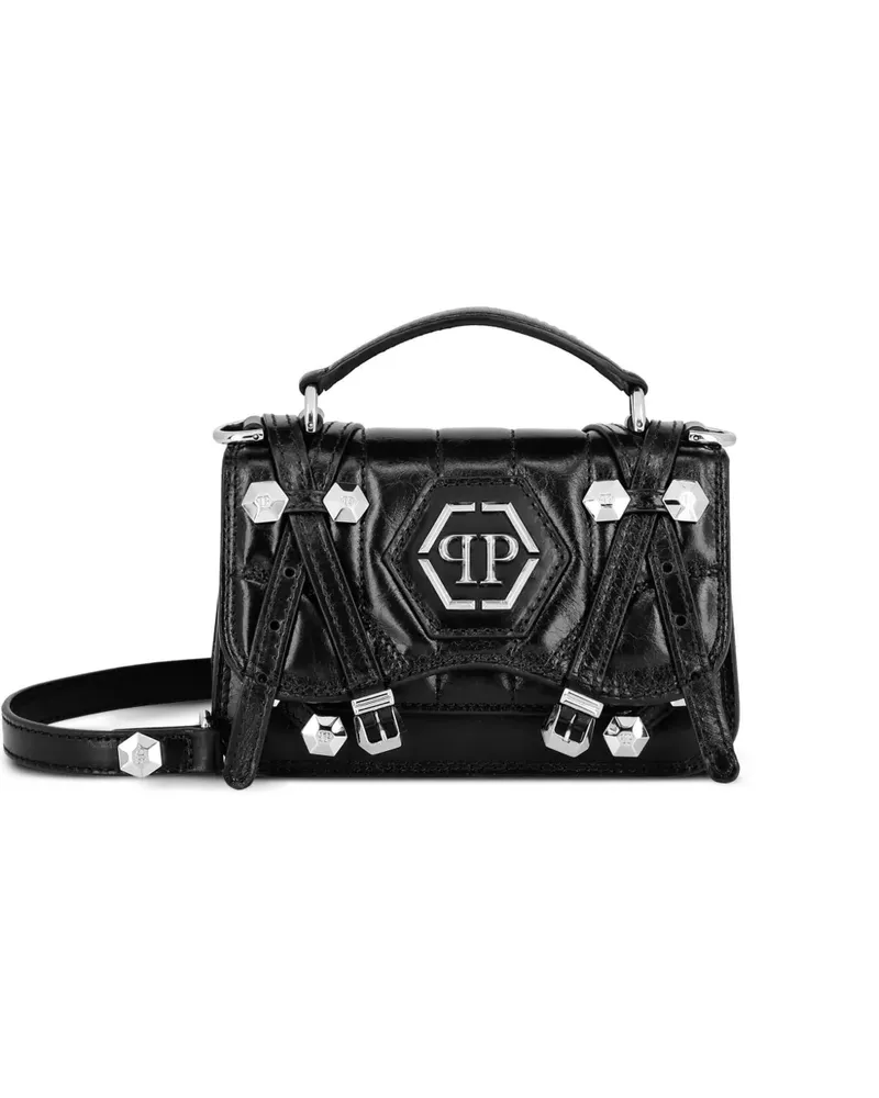 Philipp Plein Kleine Hexagon Schultertasche - Schwarz Schwarz