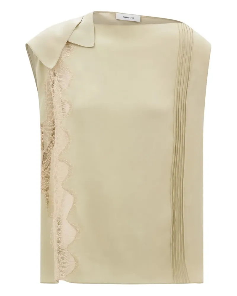 Ferragamo Oberteil mit Spitzeneinsätzen - Nude Nude
