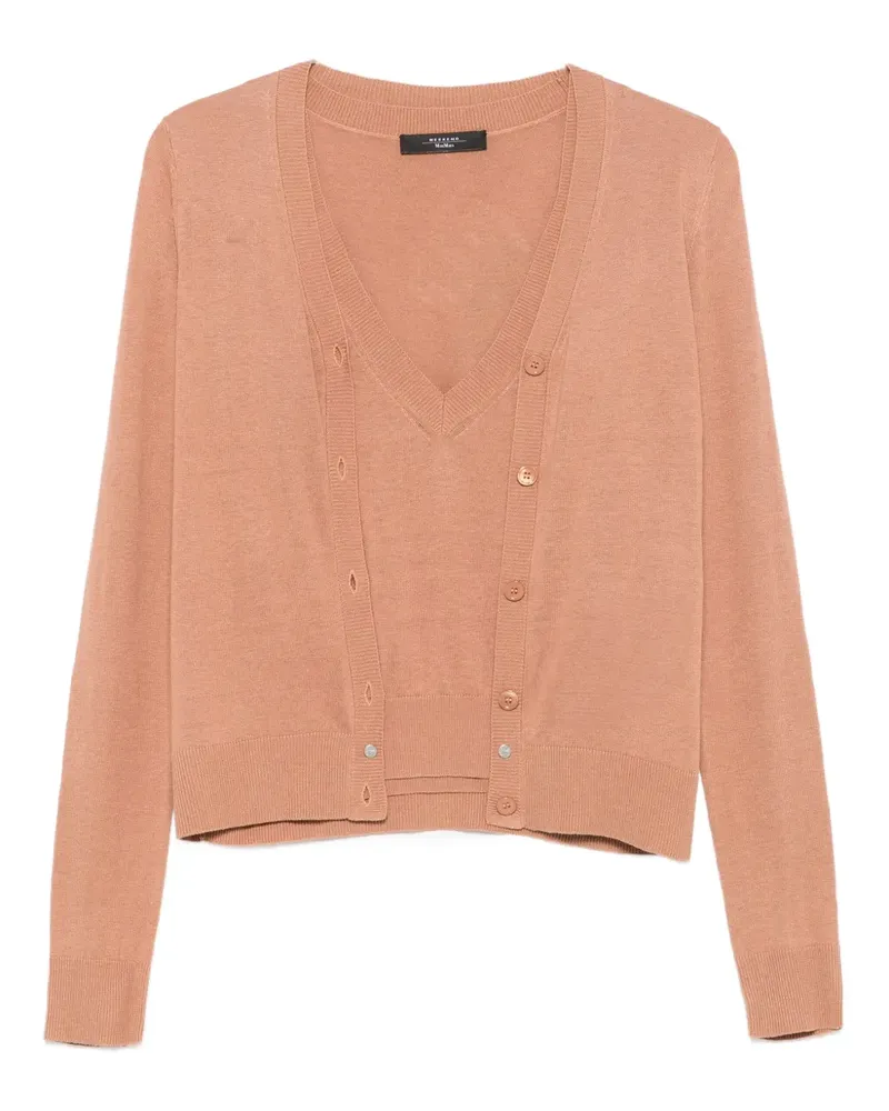 Max Mara Geknöpfter Cardigan mit V-Ausschnitt - Braun Braun