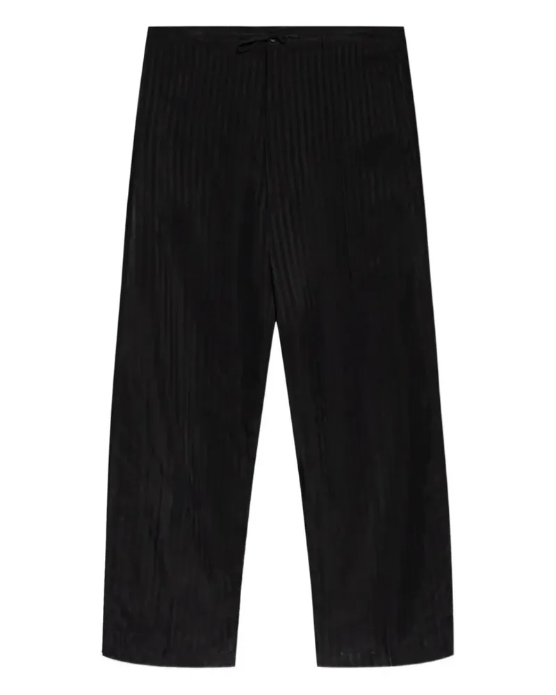 Balenciaga Gestreifte Hose mit Kordelzug - Schwarz Schwarz