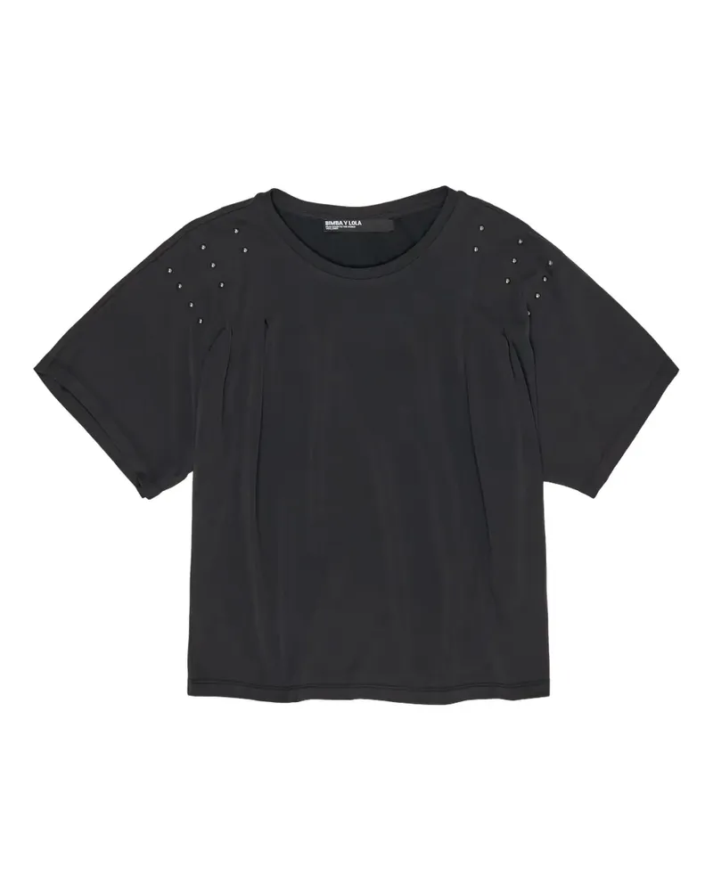BIMBA Y LOLA T-Shirt mit Nieten - Schwarz Schwarz