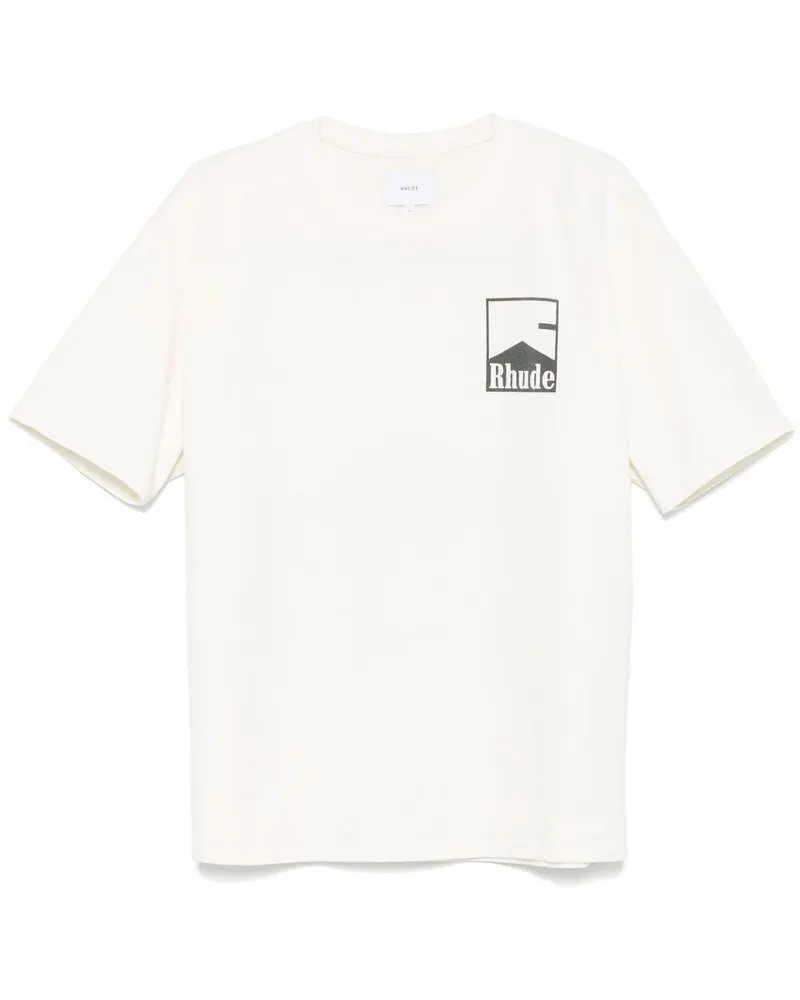 RHUDE T-Shirt mit Zickzackmuster - Weiß Weiß