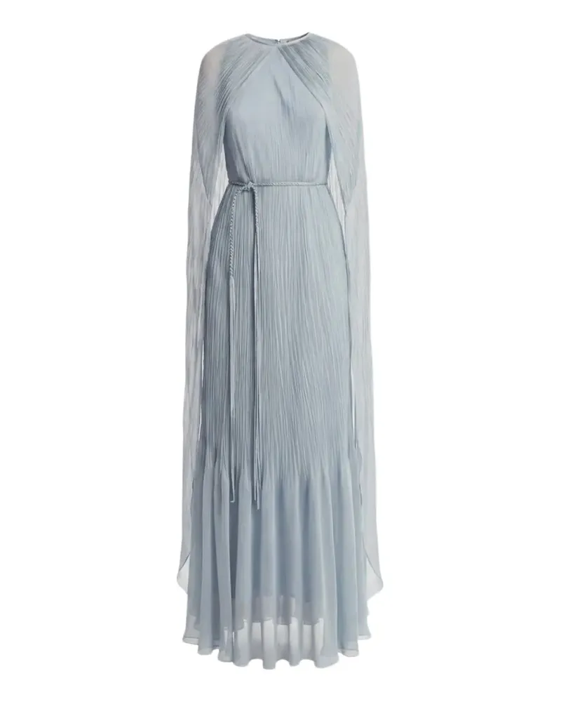 Irina Schrotter Maribel plissé-effect belted maxi dress - Blau Blau