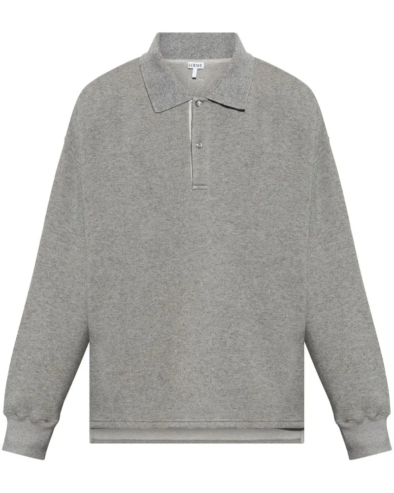 Loewe Polo-Sweatshirt mit Anagram-Applikation - Grau Grau