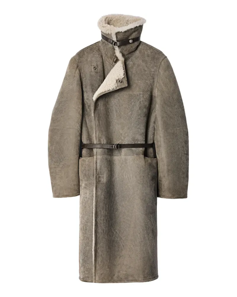 Christophe Lemaire Mantel aus natürlichem Lammleder und Shearling - Braun Braun